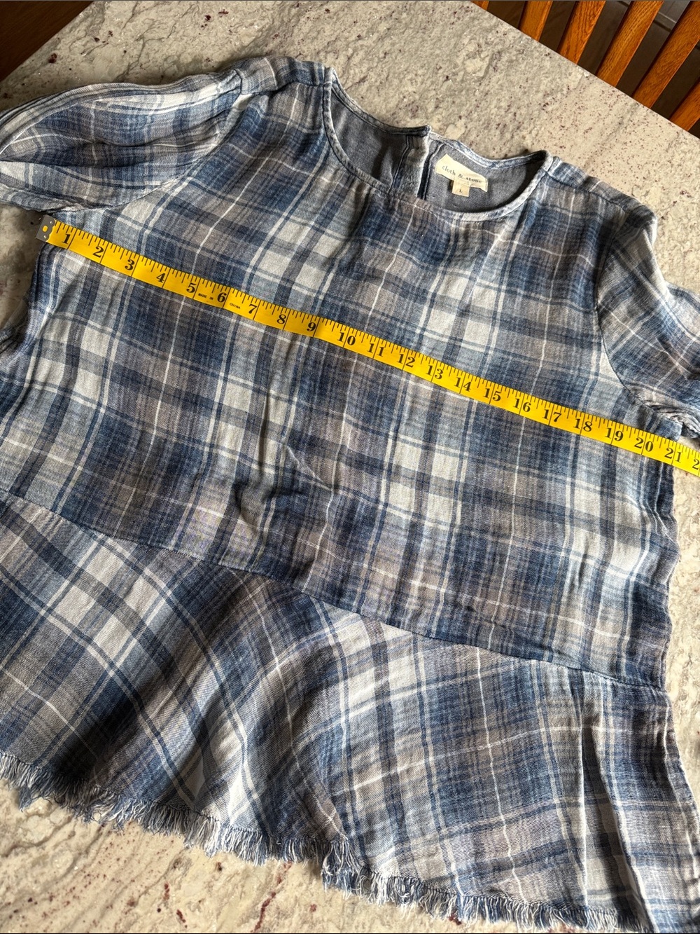 cloth & stone Plaid Peplum Top - Picture 11 of 12